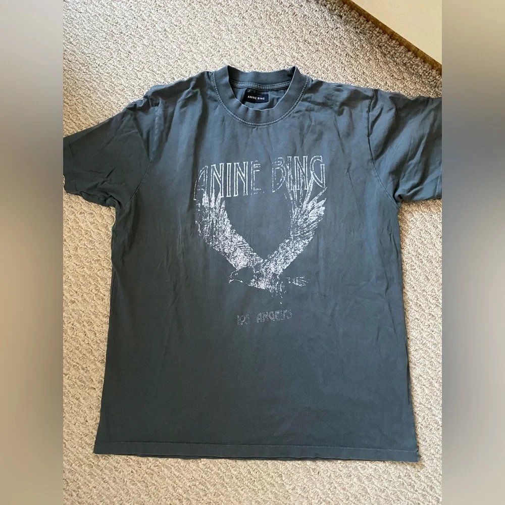 ANINE BING T-Shirt Lili Tee Eagle washed color graphic tee L - Picture 7 of 9